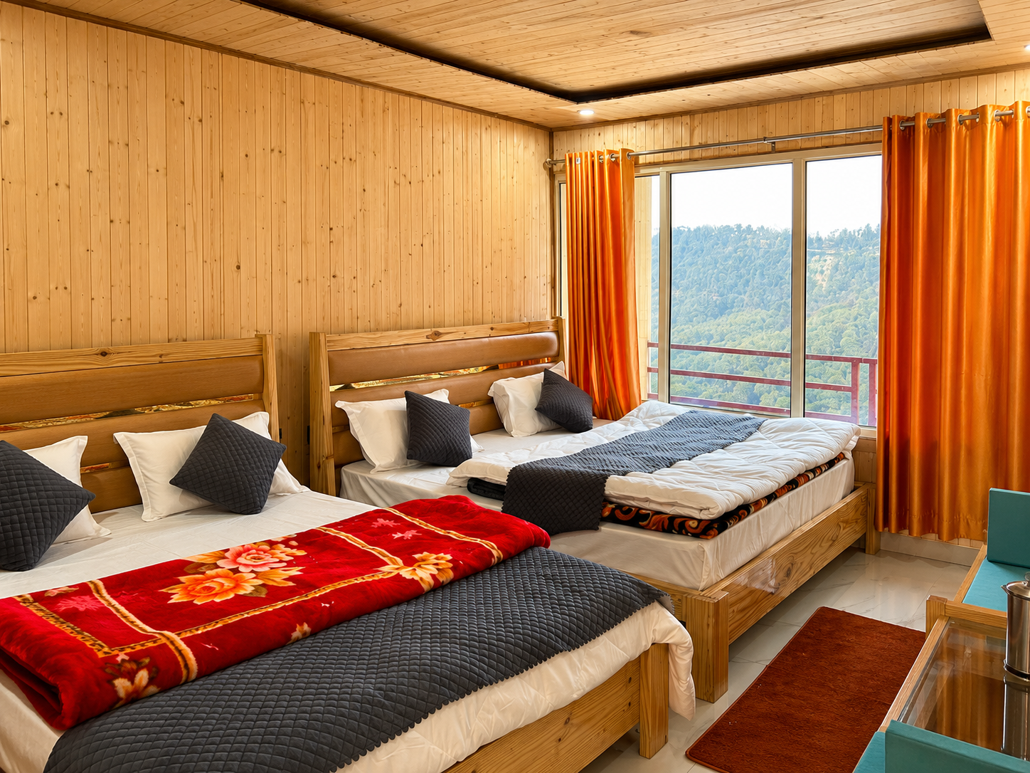 Cosy premium room interior at Hotel Deepajay